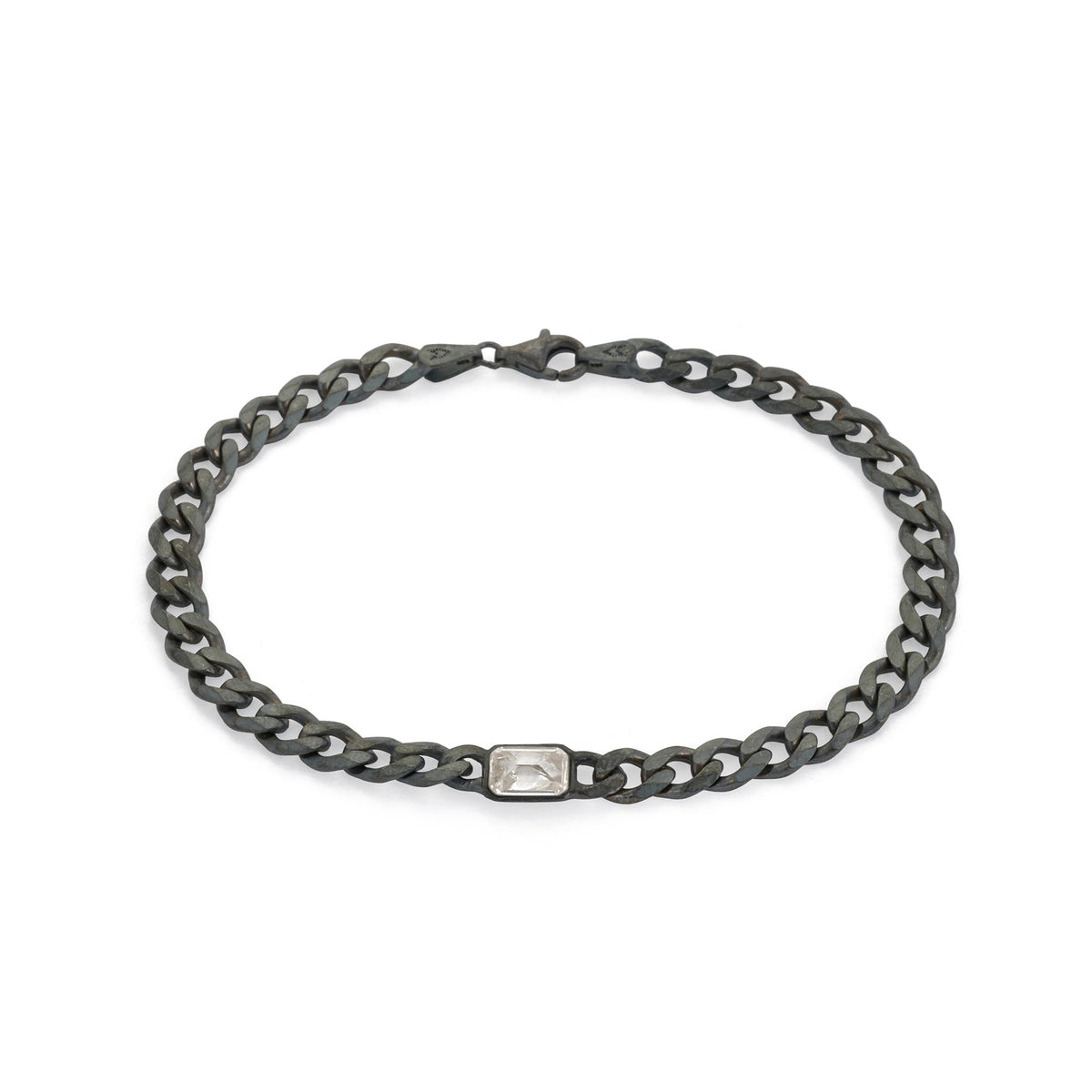 White Baguette Bracelet In Oxide