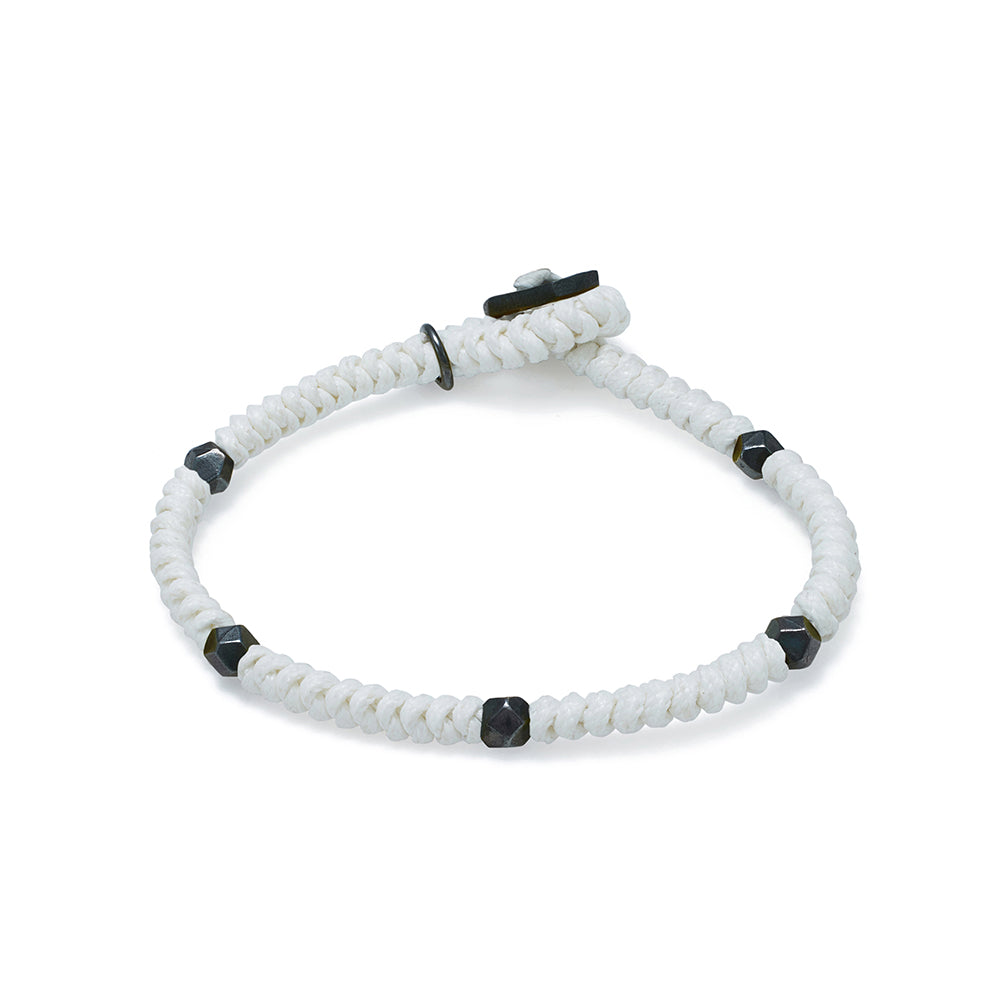 White Snake Knot Bracelet In Oxide