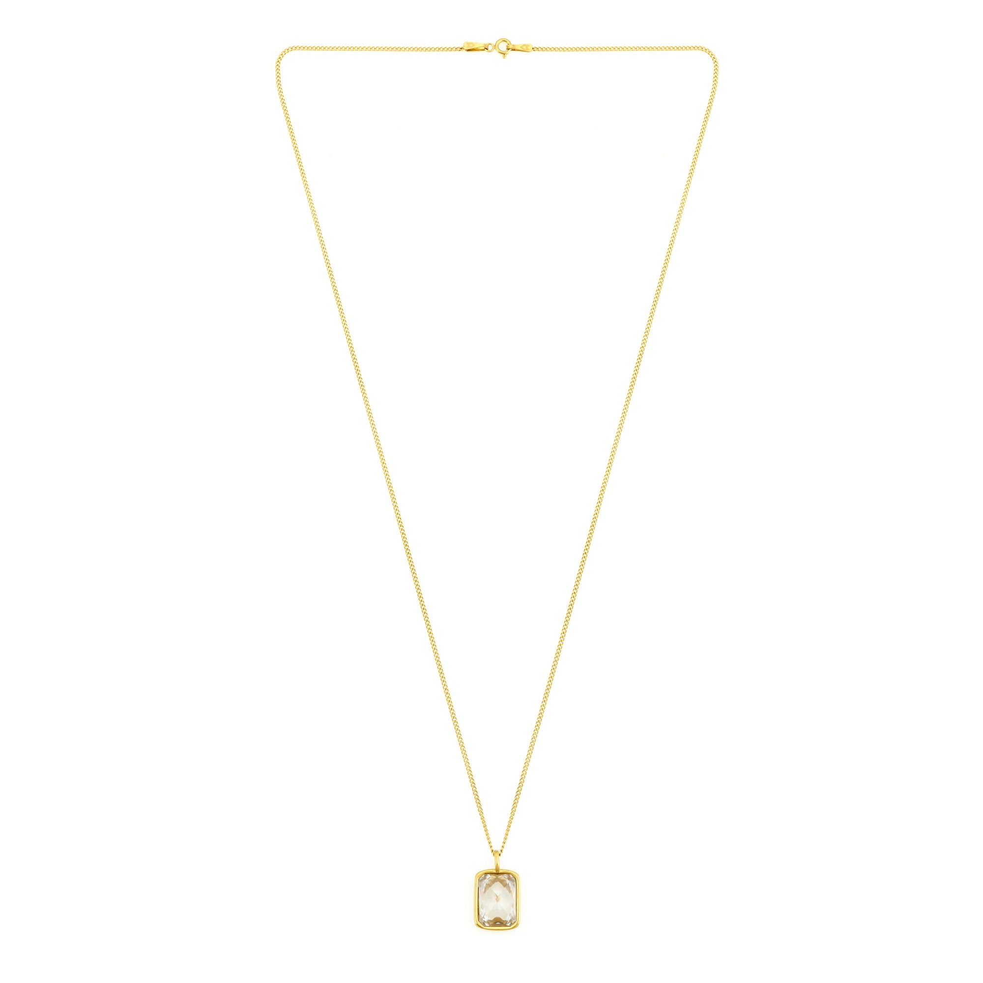 White Stone Necklace In Gold