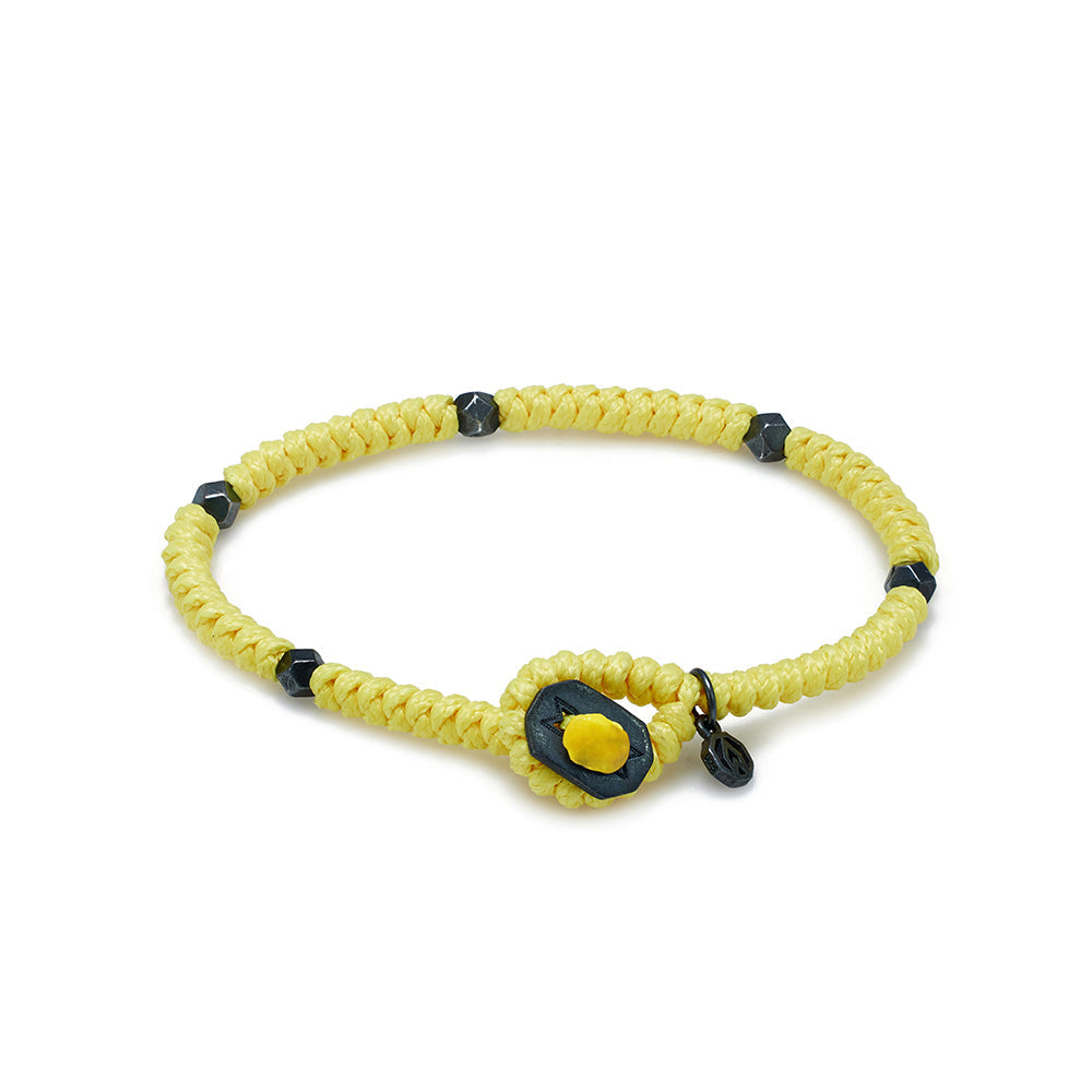 Yellow Snake Knot Bracelet In Oxide