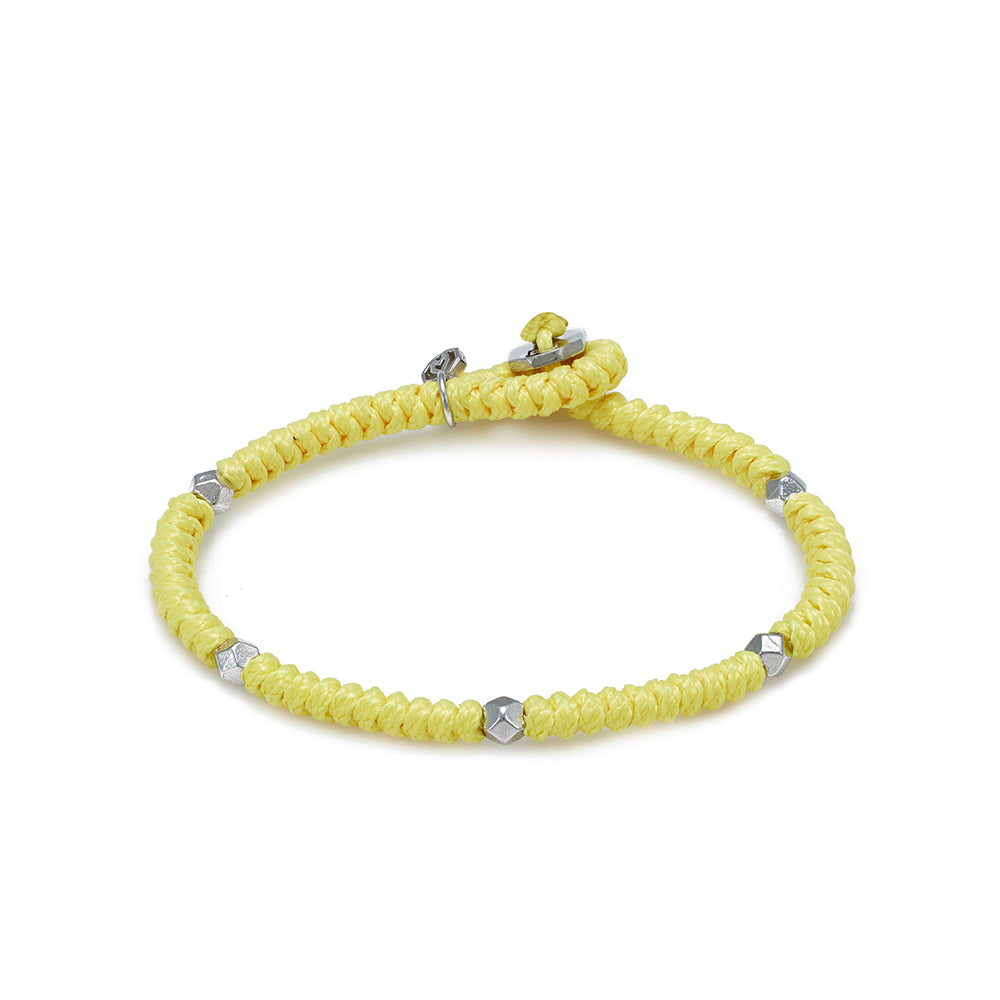 Yellow Snake Knot Bracelet In Silver