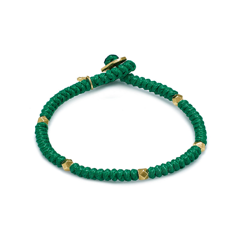 Green Snake Knot Bracelet In Gold
