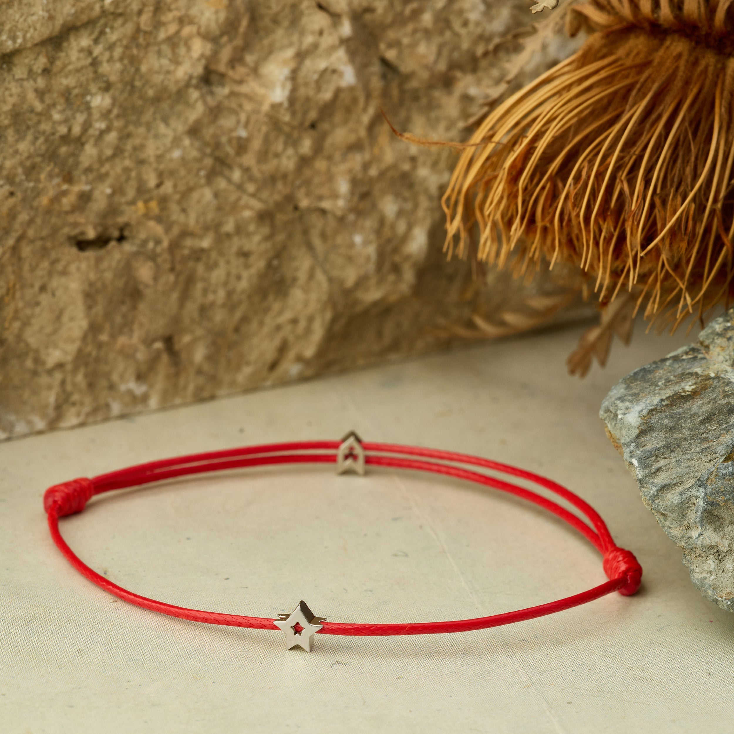 Red Star Chance Bracelet In Silver