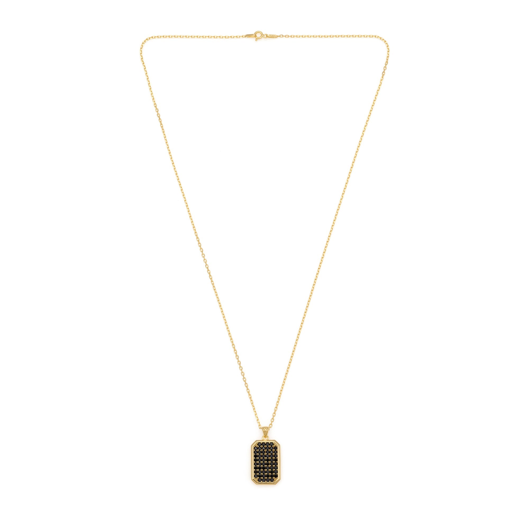 Octa Black Pave Necklace In Gold