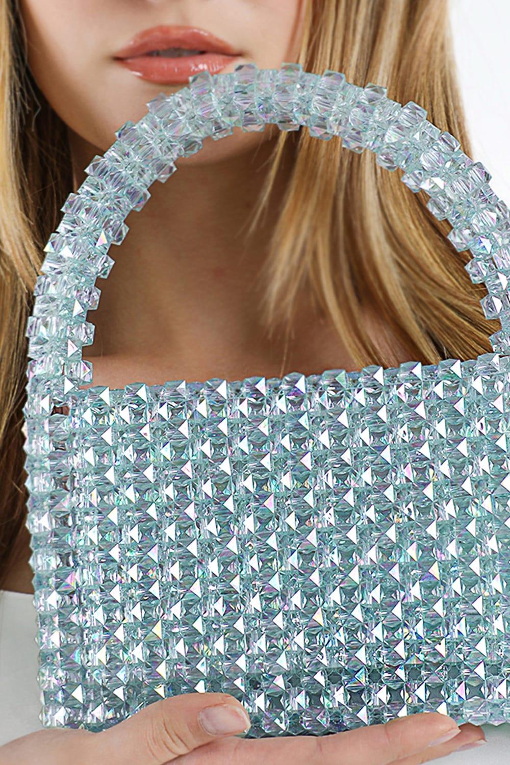 Ava Villain-Gleam Boncuk Çanta Mavi-El Çantası-2-Milagron.com