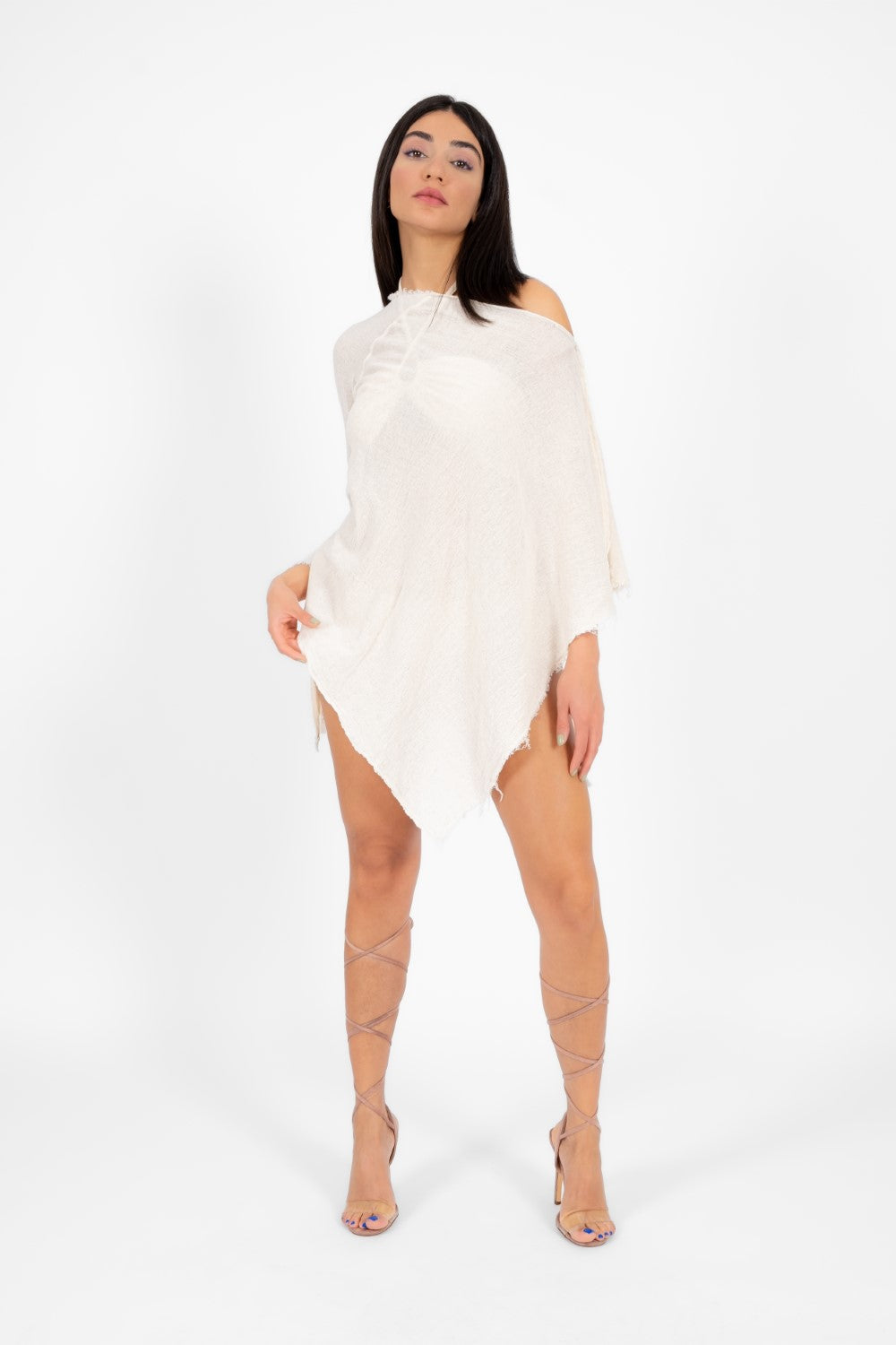 Ave Eva-Aura Cover Up Asimetrik Mini Elbise-Elbise-3-Milagron.com