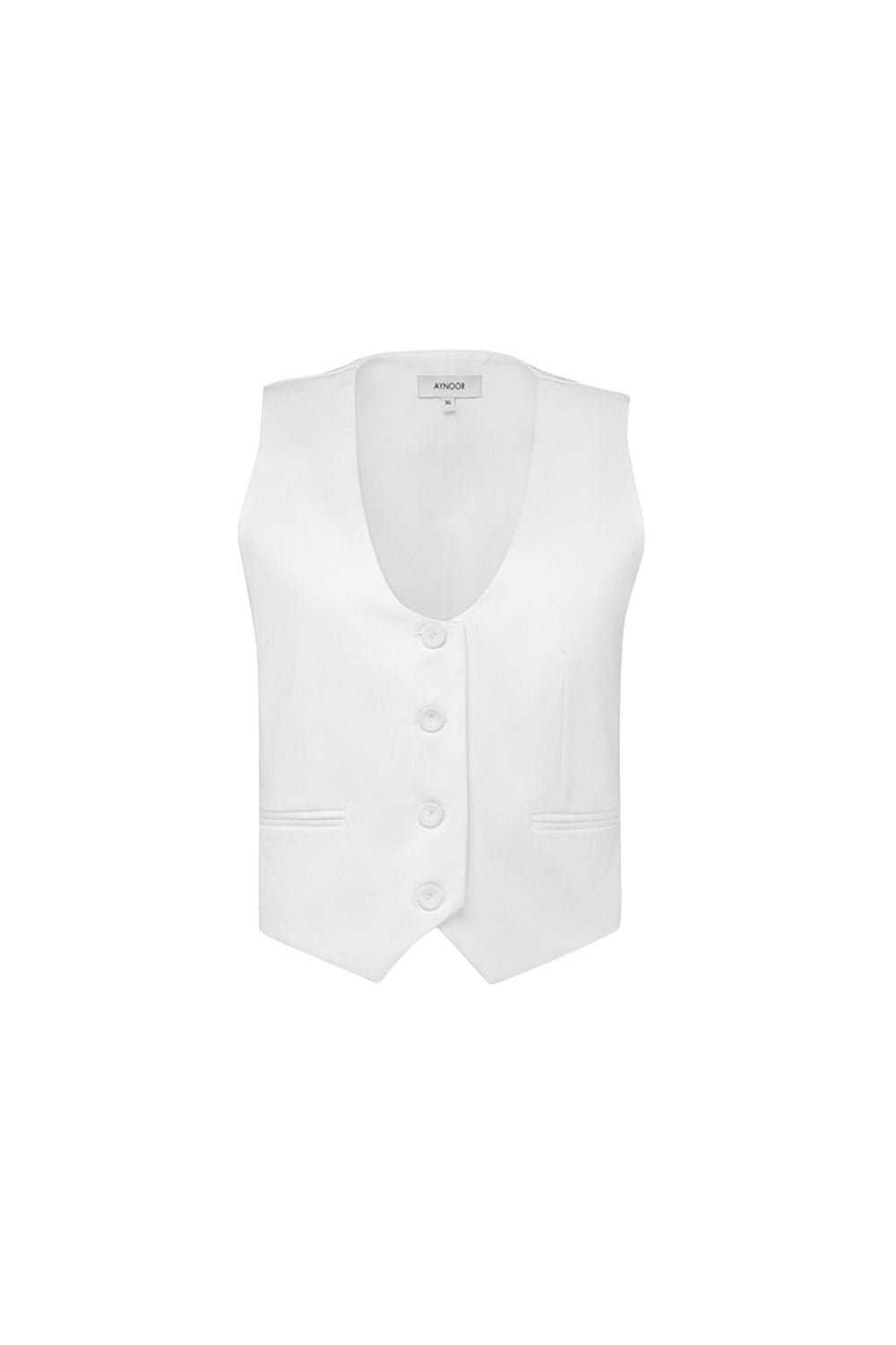 Aynoor-Lenora White Vest-Yelek-1-Milagron.com