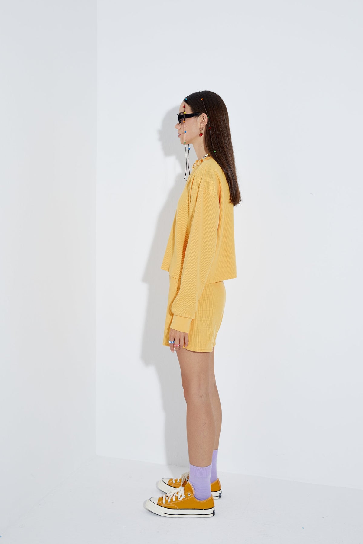 Waffle Sweatshirt - Sarı