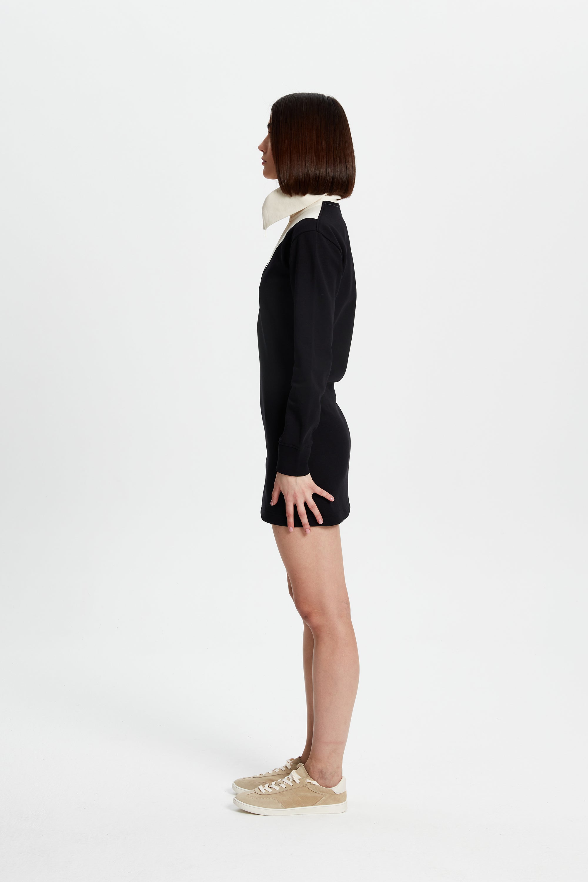 Siyah Mini Sweater Elbise