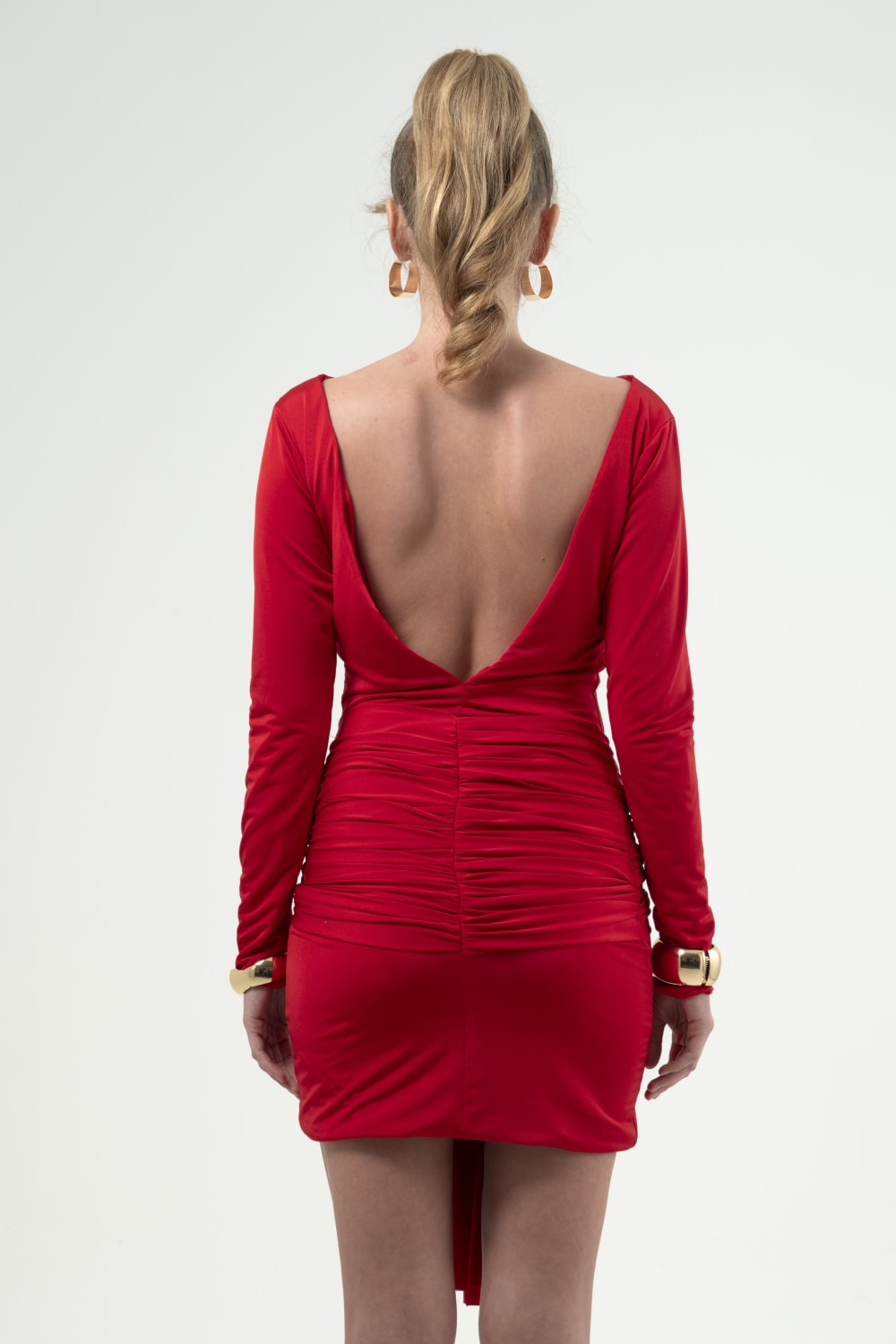 BÉLF-Luna Red Dress-Elbise-5-Milagron.com