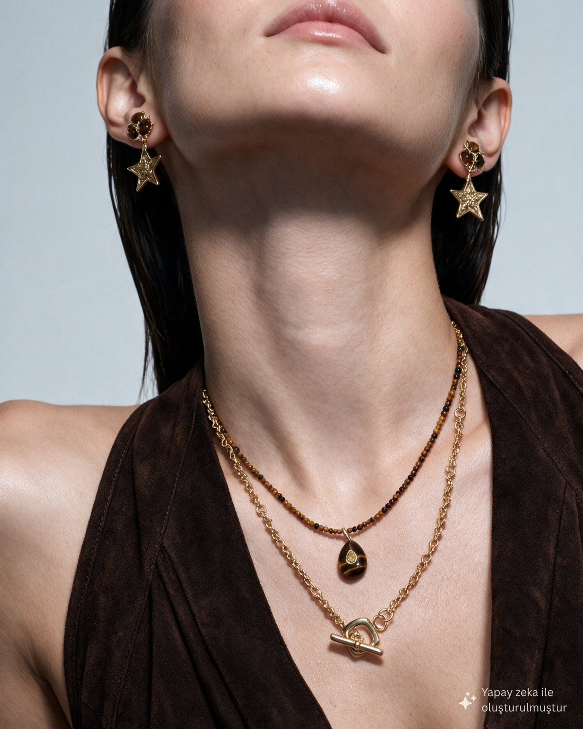 Margot Tiger Eye Drop Necklace