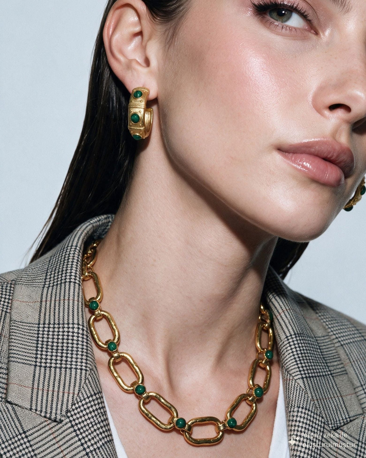 Nocturne Malachite Hoop Earrings