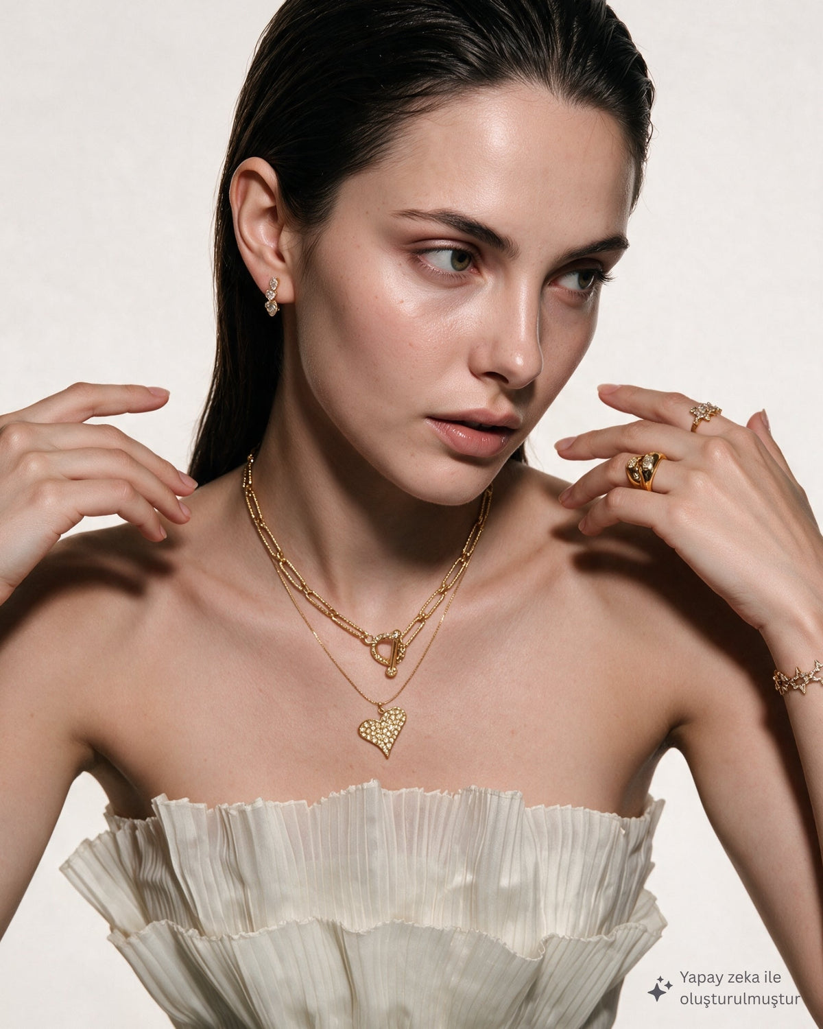 Valentina Pavé Lace Heart Necklace