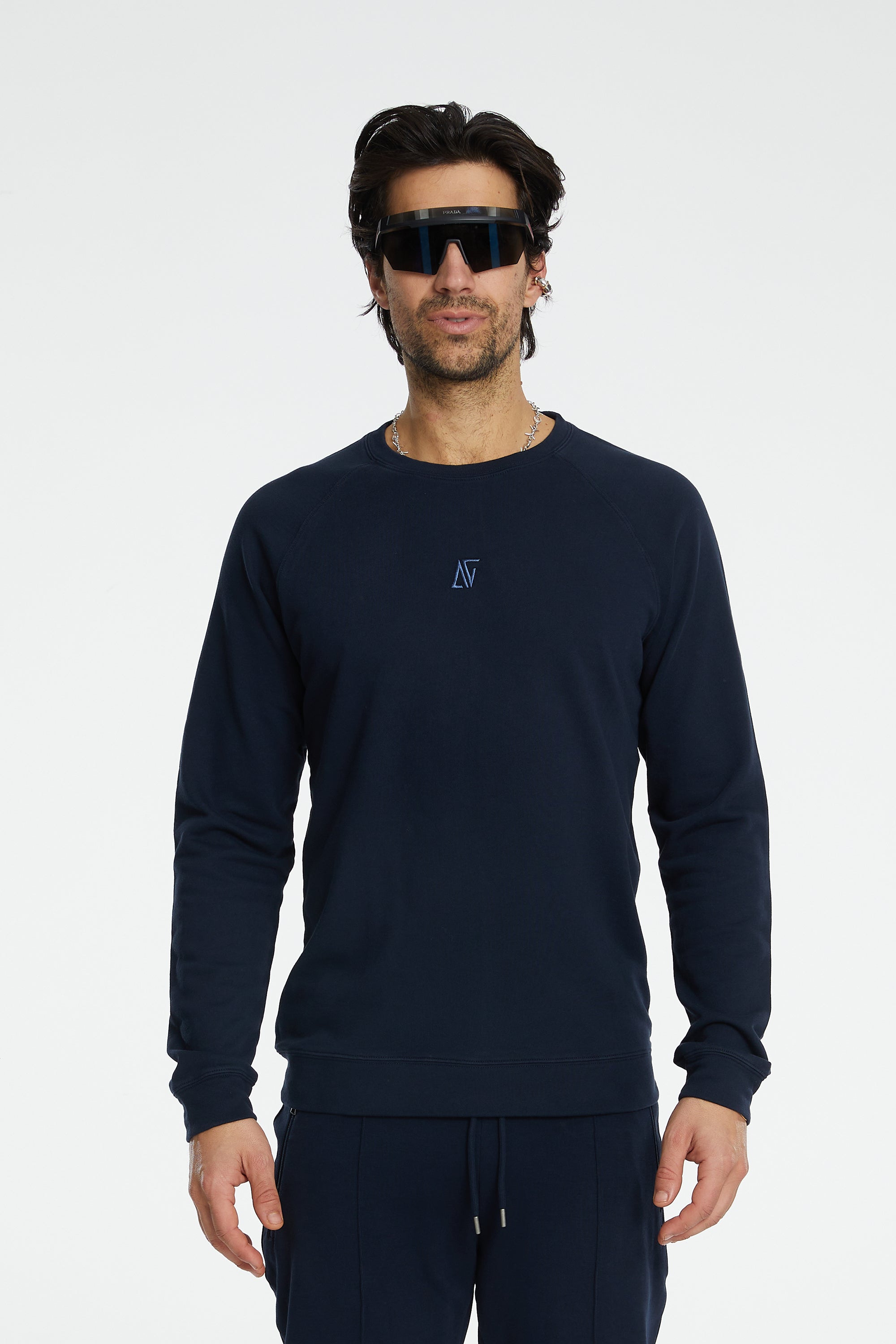 Bisiklet Yaka Sweatshirt - Koyu Lacivert