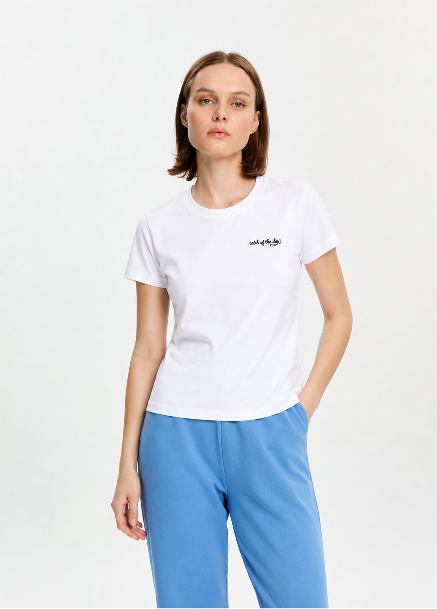 Beyaz Catch Of The Day T-Shirt