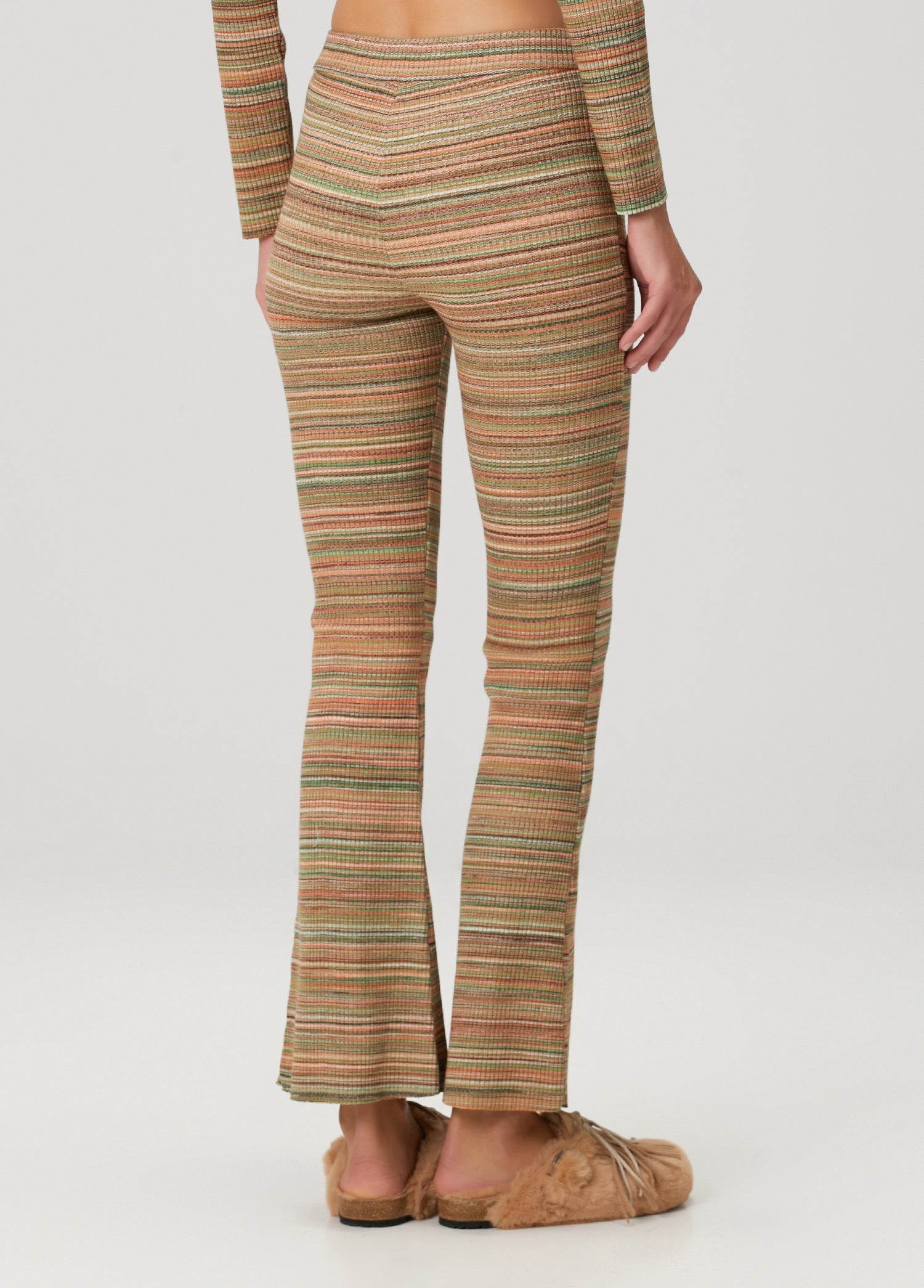 Knit Flare Pantolon - Sarı