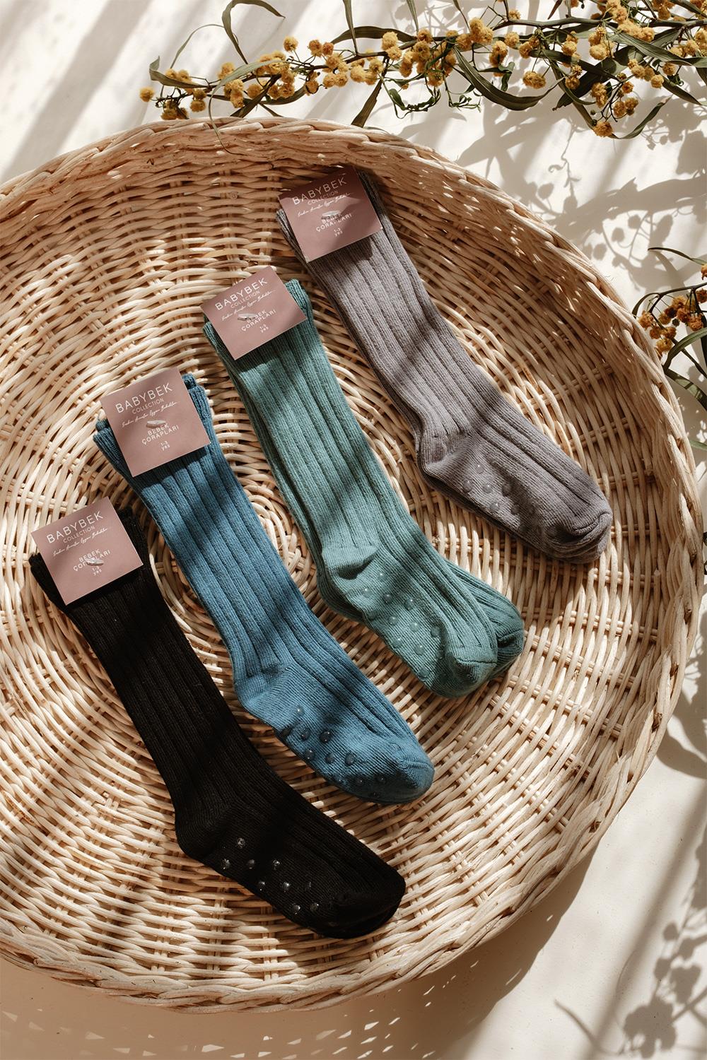 Babybek-4'lü Dizaltı Pamuk Çorap Seti Erkek-Çorap-1-Milagron.com