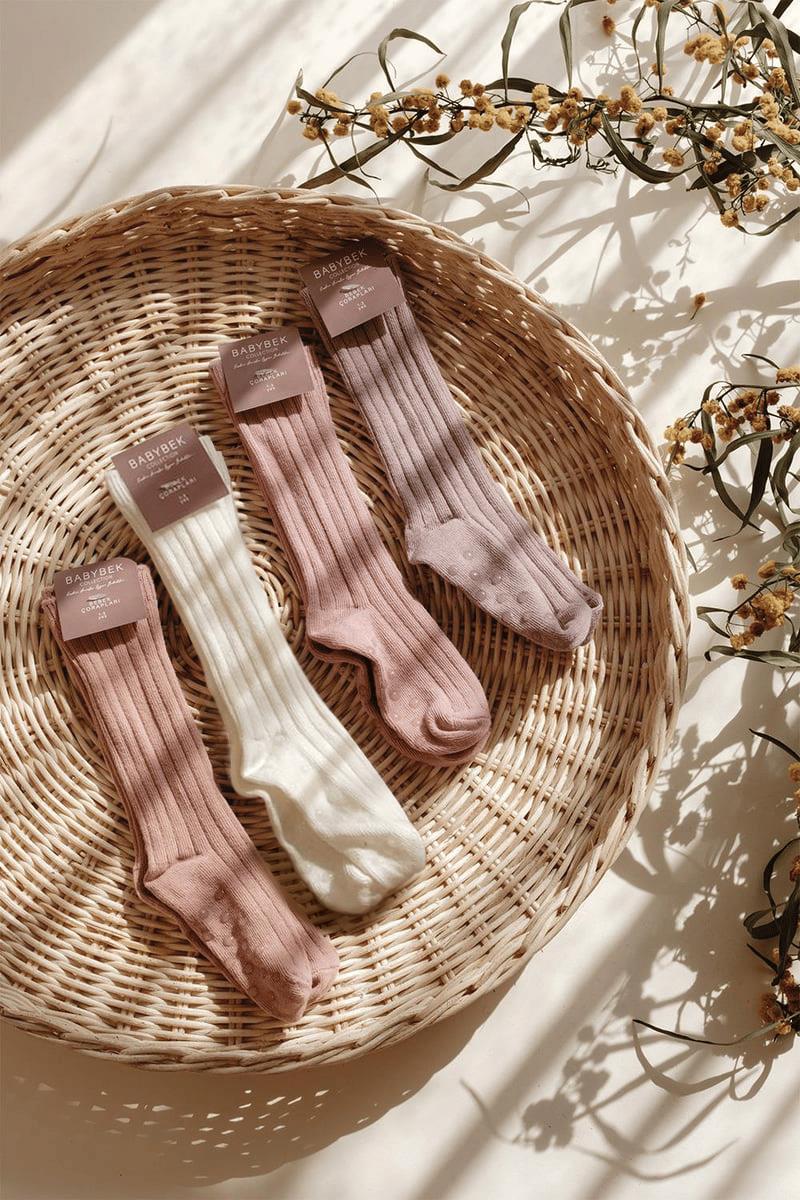 Babybek-4'lü Dizaltı Pamuk Çorap Seti Kız-Çorap-1-Milagron.com