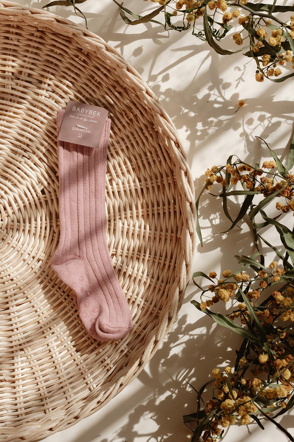 Babybek-4'lü Dizaltı Pamuk Çorap Seti Kız-Çorap-5-Milagron.com