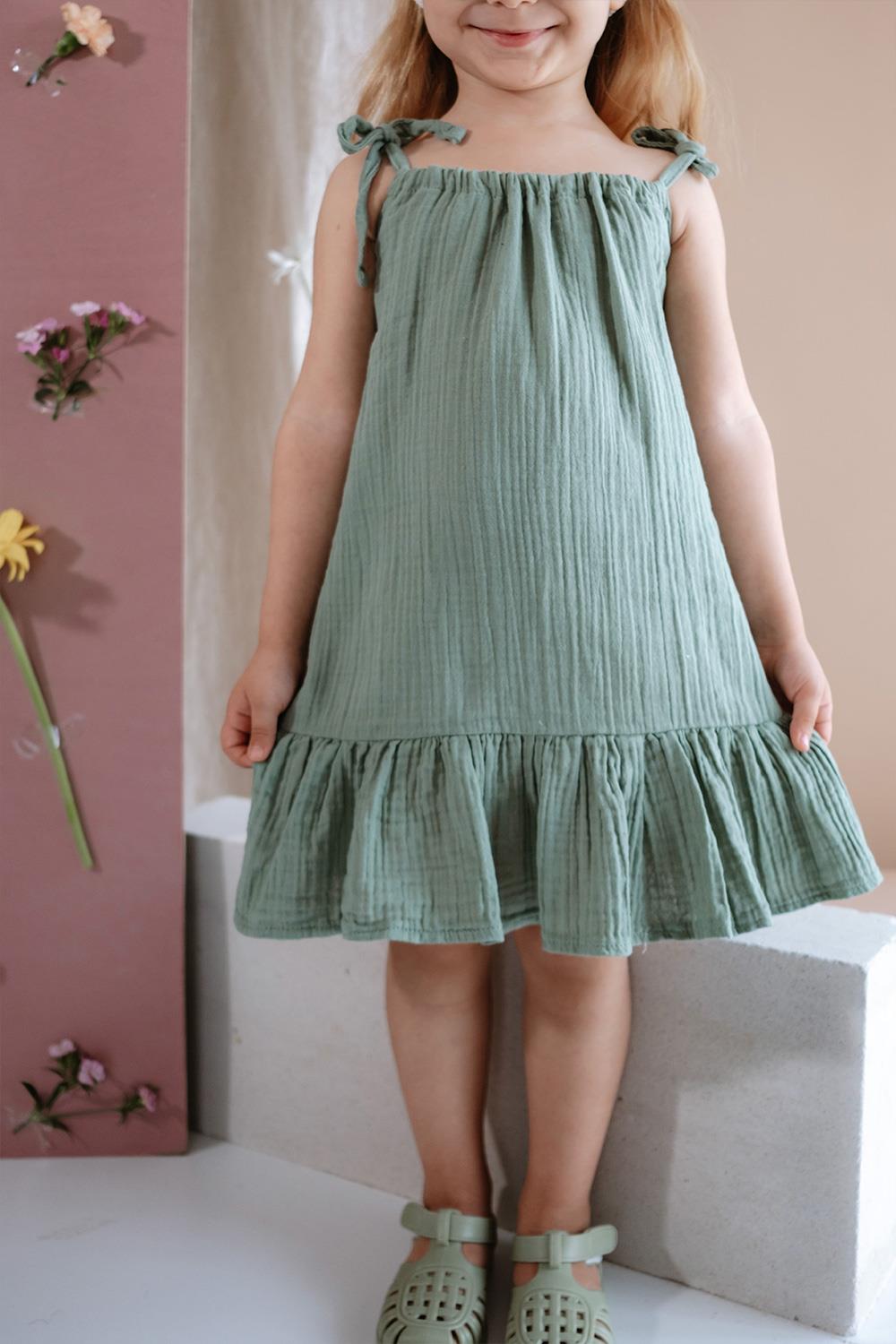 Babybek-Çağla Müslin Elbise-Çocuk Elbise & Tulum-2-Milagron.com