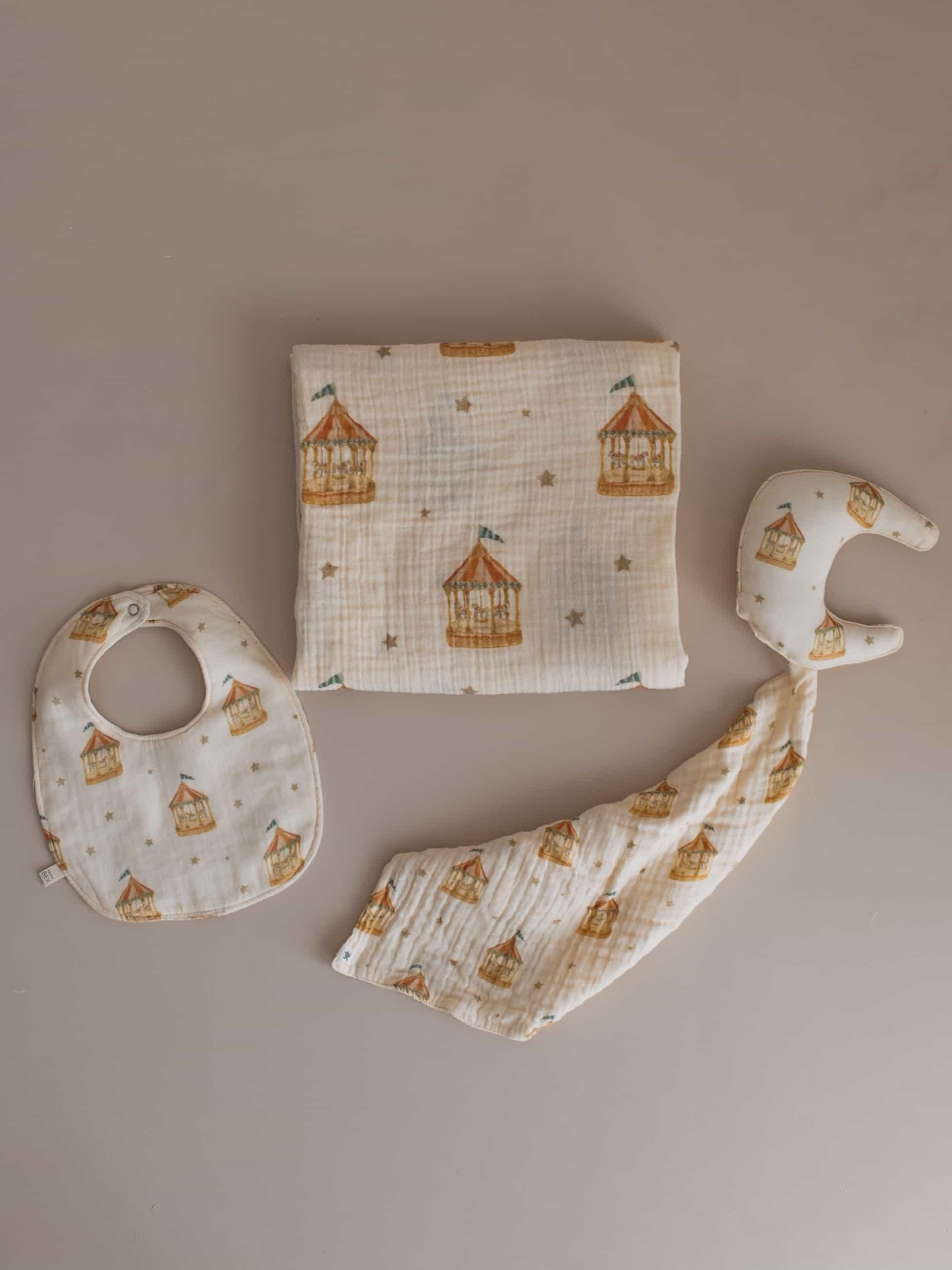 Babybek-Carousel 3'lü Takım (Ay)-Müslin Setler-3-Milagron.com