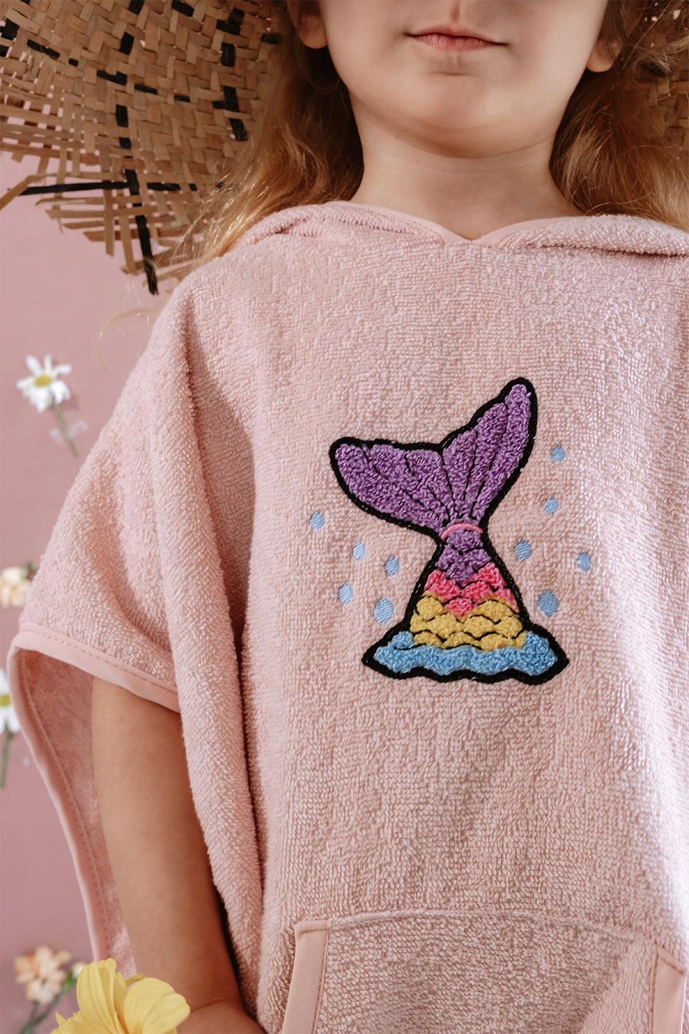 Babybek-Deniz Kızı Pembe Havlu Panço-Panço-3-Milagron.com