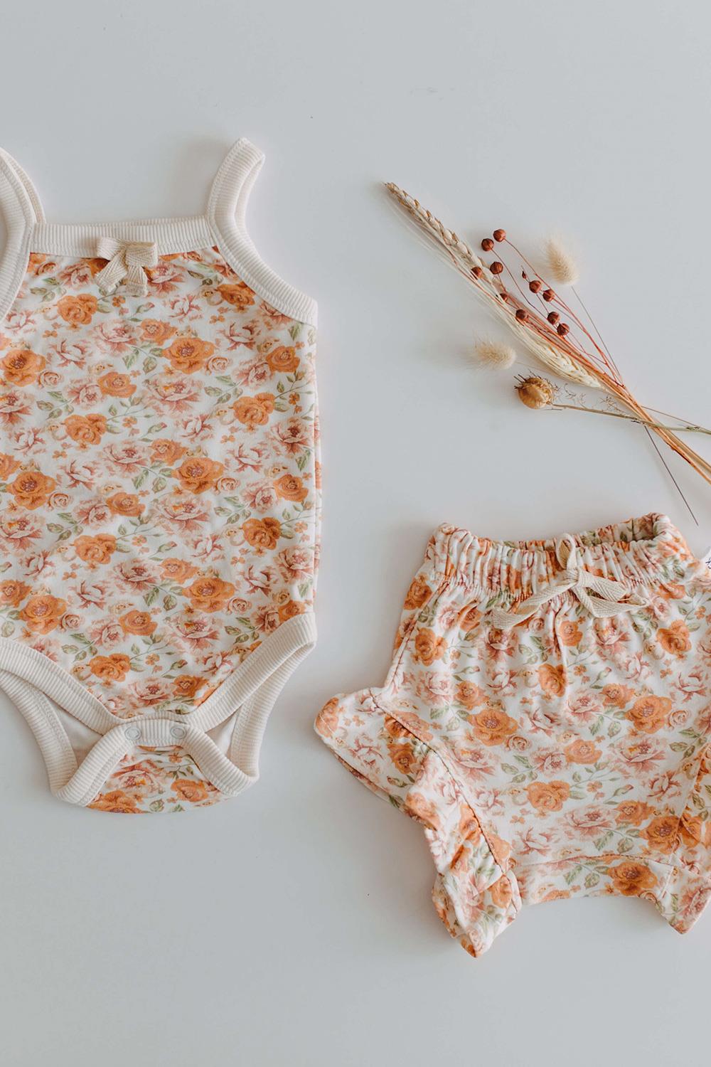 Babybek-Flower Memories Şortlu Takım-Alt - Üst Takım-1-Milagron.com