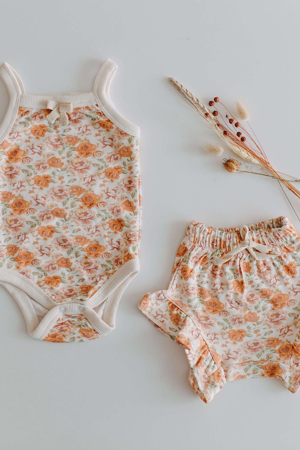 Babybek-Flower Memories Şortlu Takım-Alt - Üst Takım-5-Milagron.com