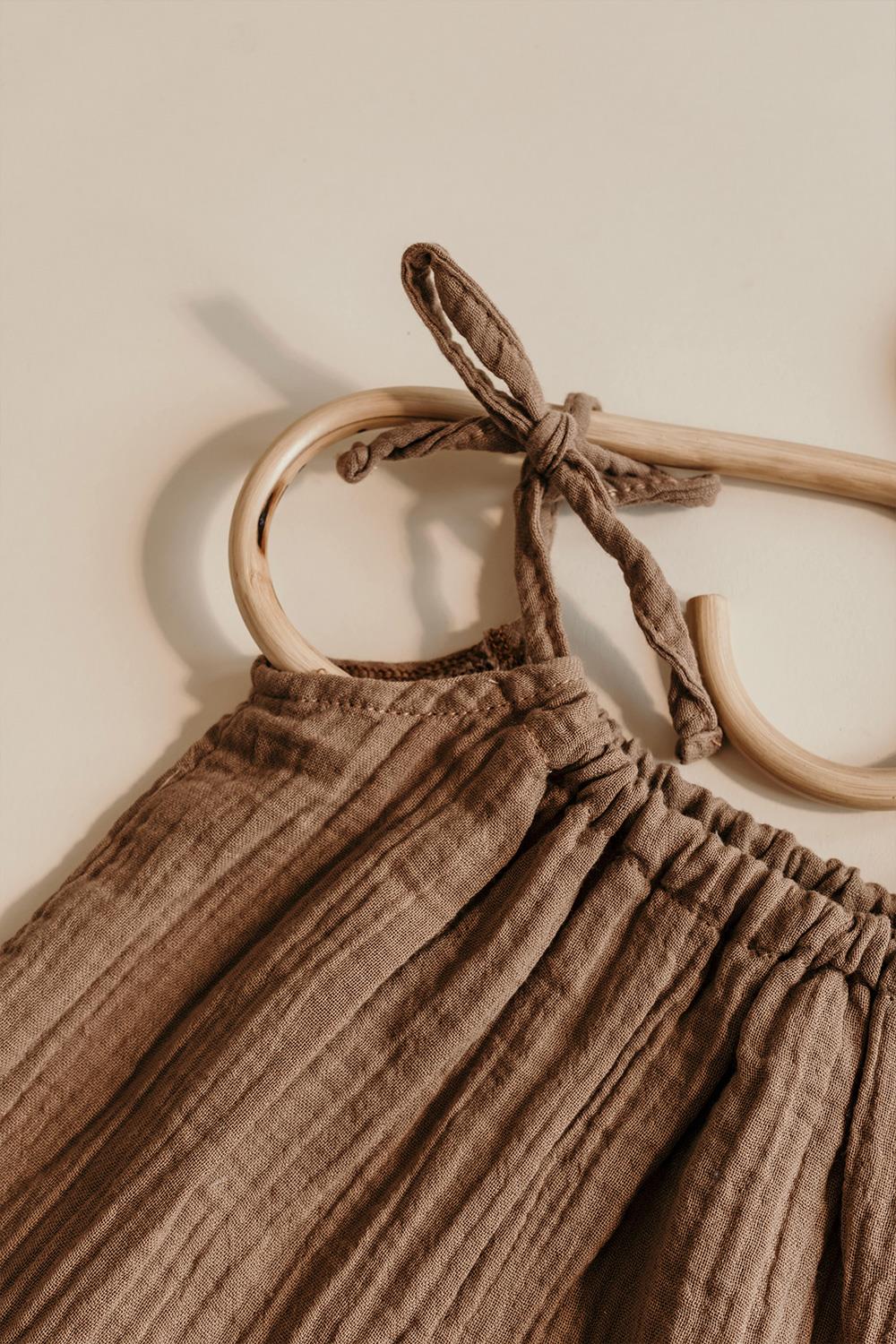 Babybek-Kahverengi Müslin Elbise-Çocuk Elbise & Tulum-4-Milagron.com