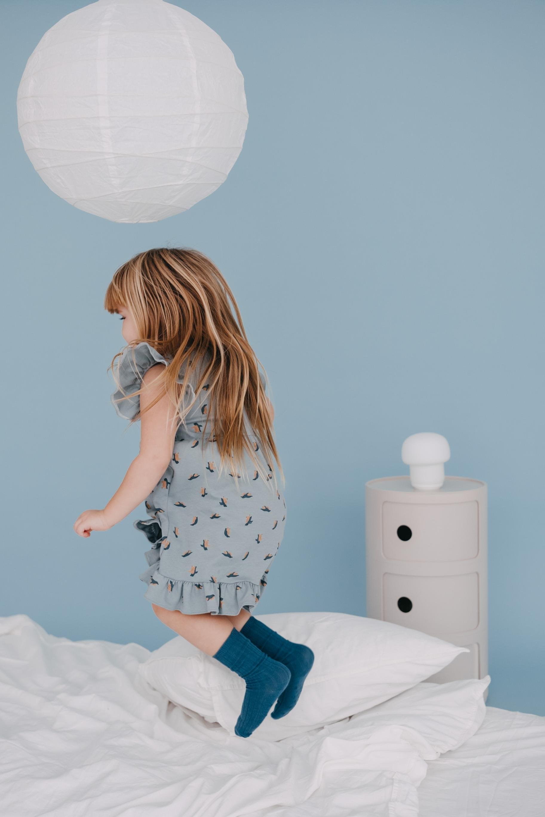 Babybek-Kız Çocuk Fırfırlı Pijama Elbise-Pijama Takımı-1-Milagron.com