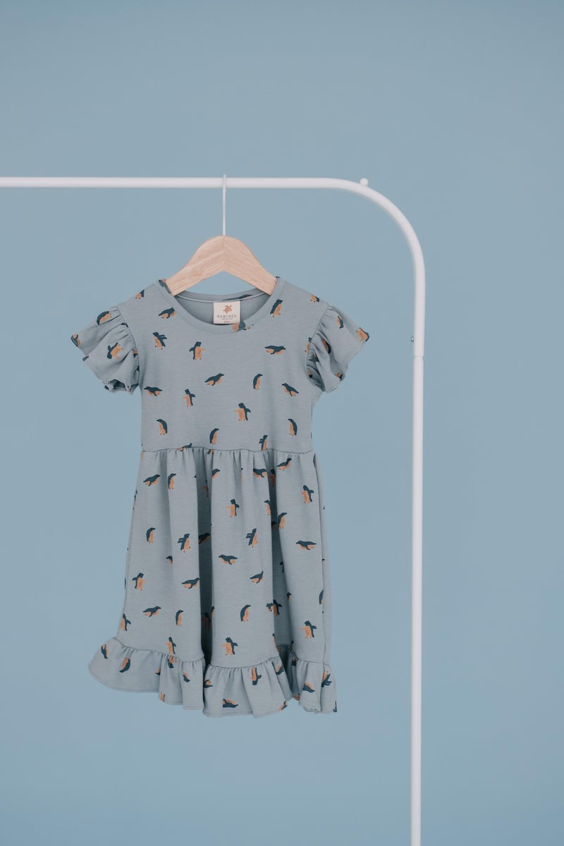 Babybek-Kız Çocuk Fırfırlı Pijama Elbise-Pijama Takımı-3-Milagron.com