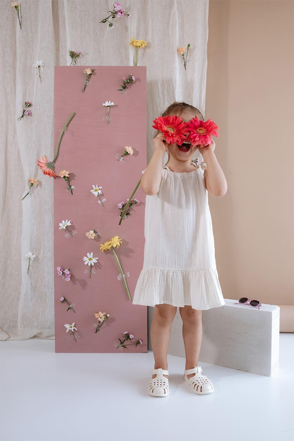 Babybek-Krem Müslin Elbise-Çocuk Elbise & Tulum-1-Milagron.com