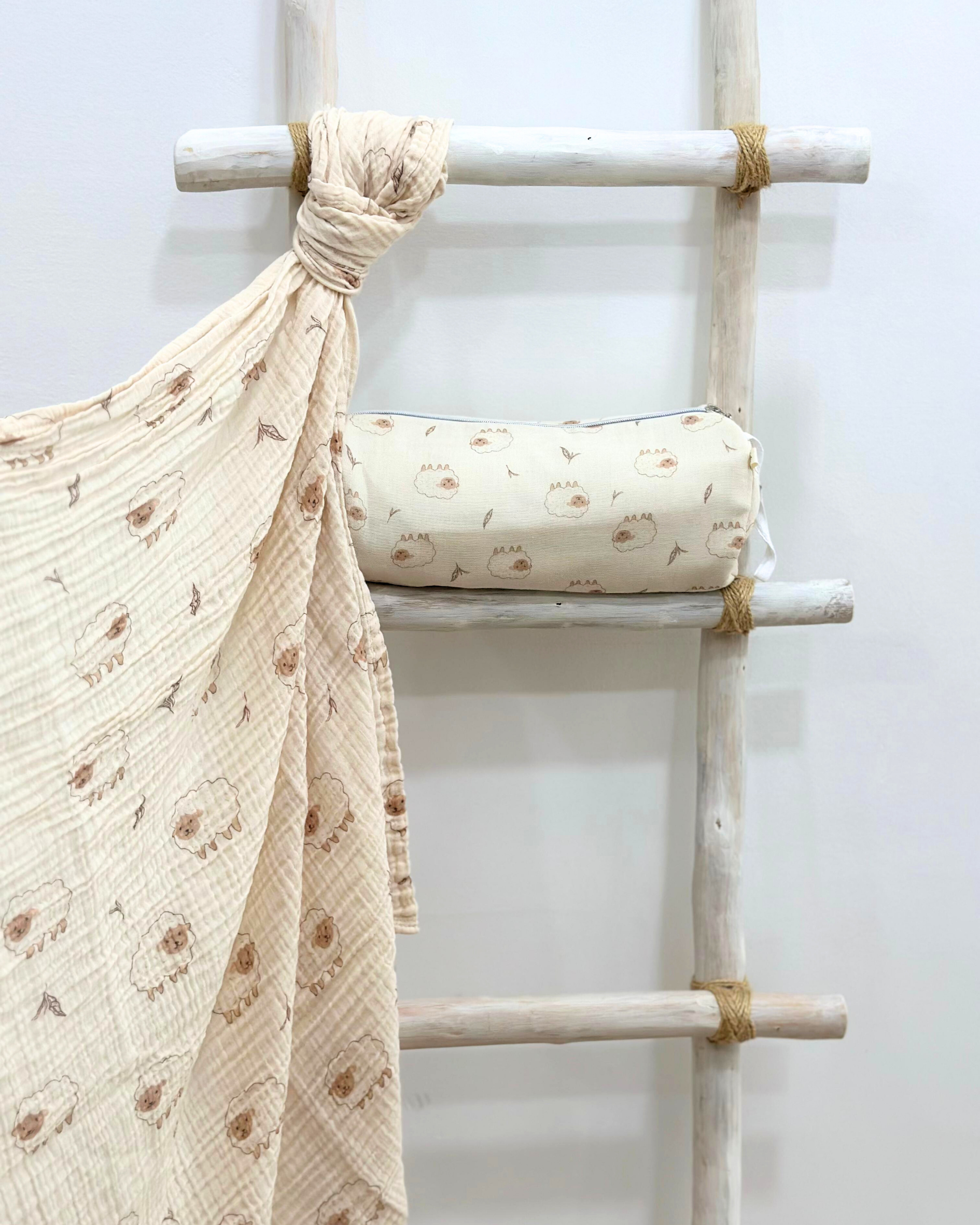 Babybek-Little Lamb Müslin Çanta-Bebek Bakım Çantası-4-Milagron.com