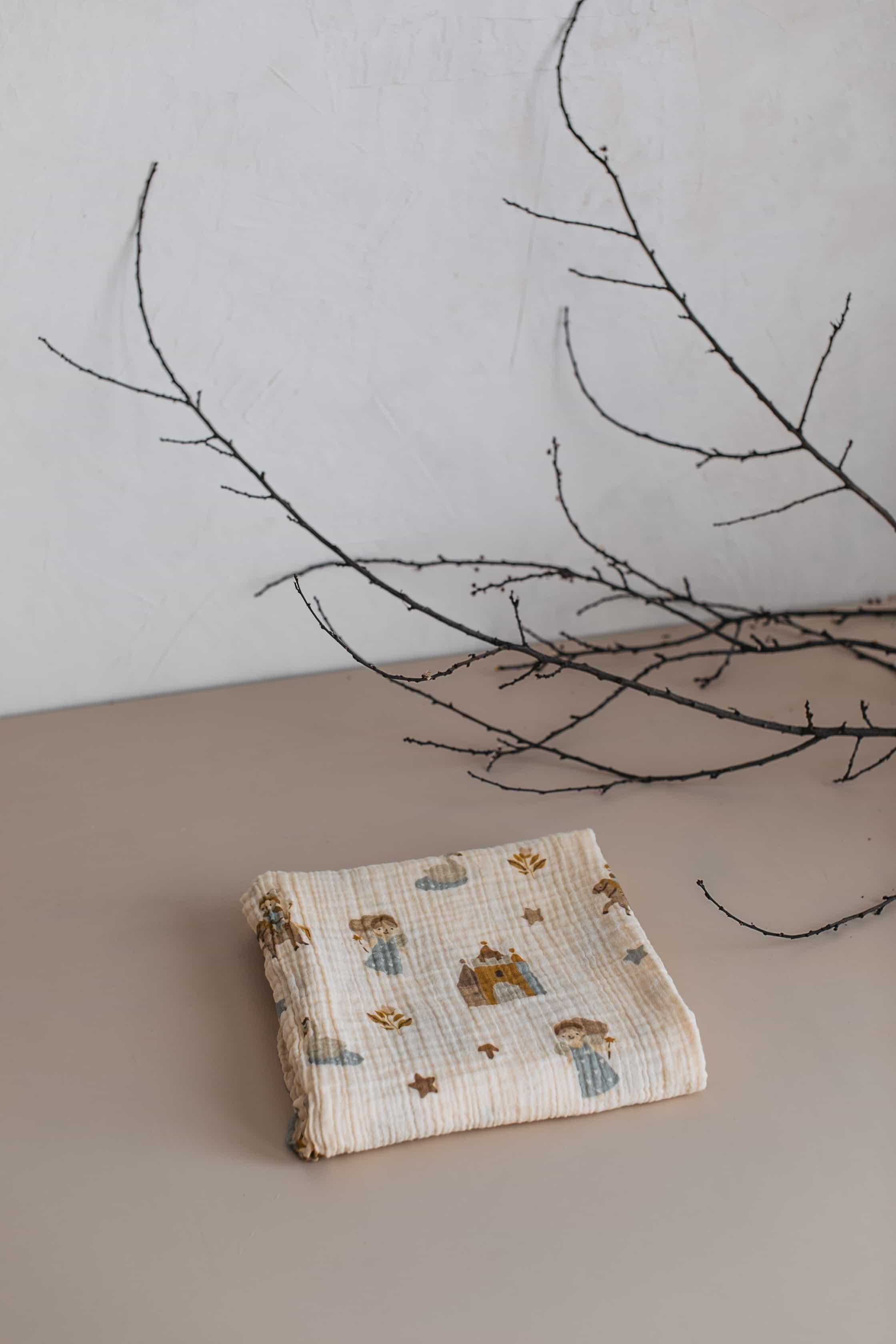 Babybek-Masal Organik Müslin Örtü-Yatak Örtüsü-2-Milagron.com