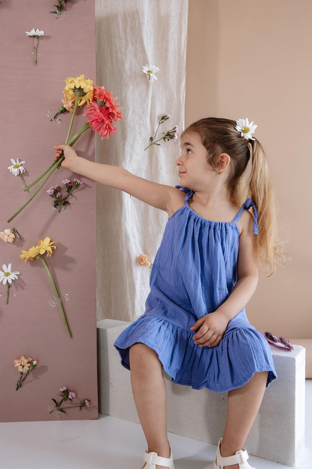 Babybek-Menekşe Müslin Elbise-Çocuk Elbise & Tulum-1-Milagron.com