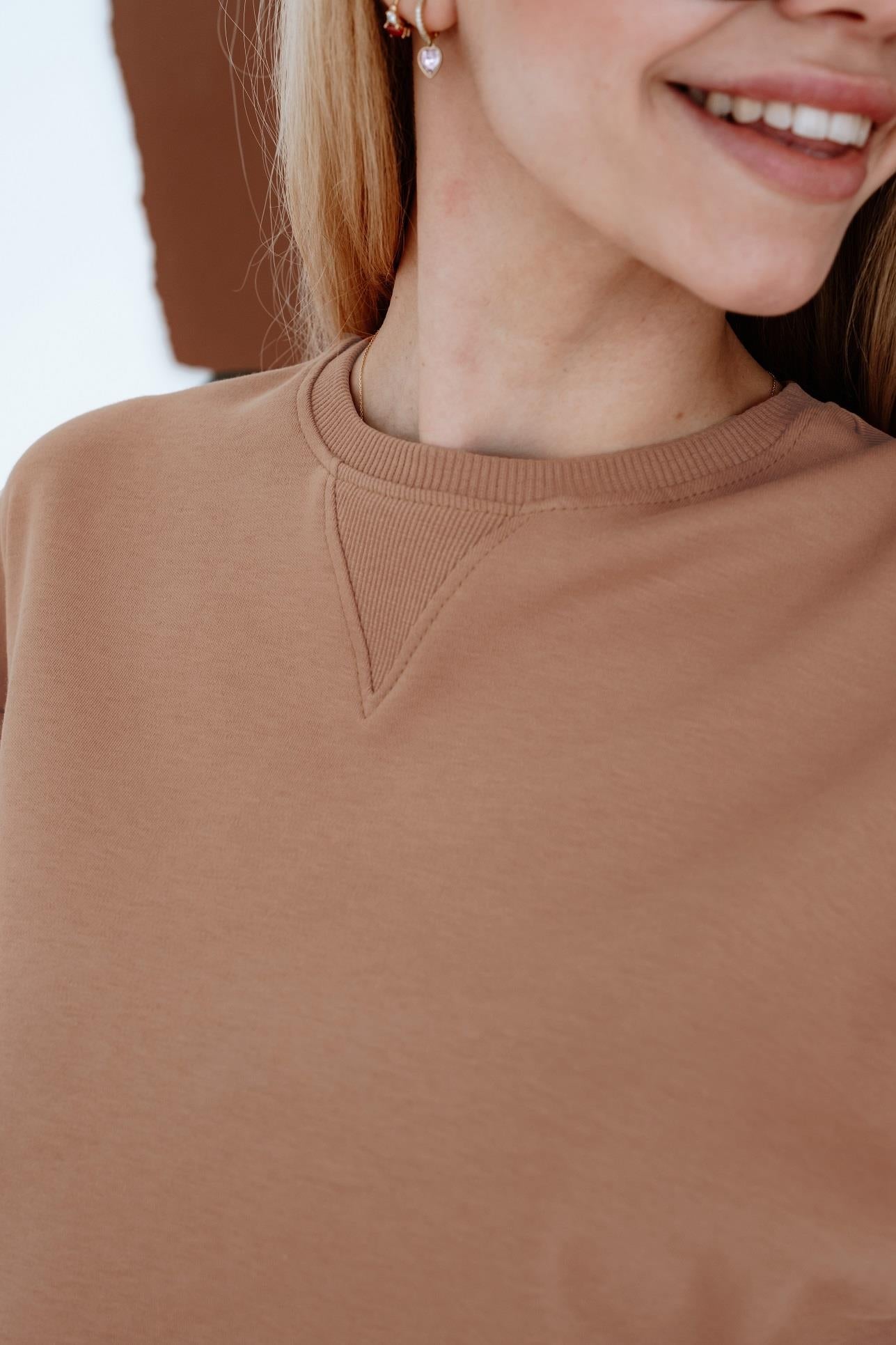 Babybek-Premium Kadın Oversize Kahverengi T Shirt-T-Shirts-2-Milagron.com