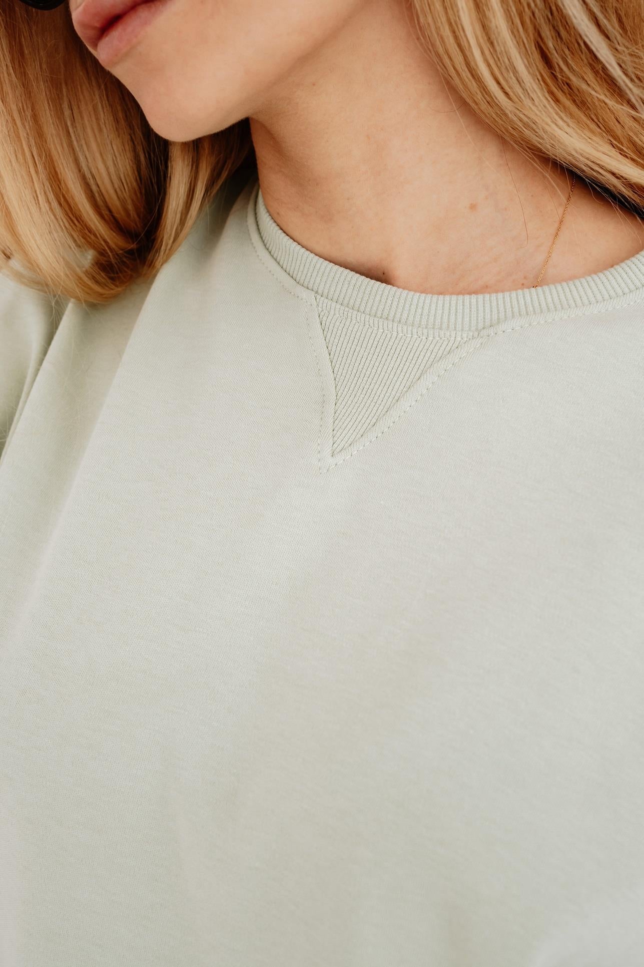 Babybek-Premium Kadın Oversize Su Yeşili T Shirt-T-Shirts-3-Milagron.com