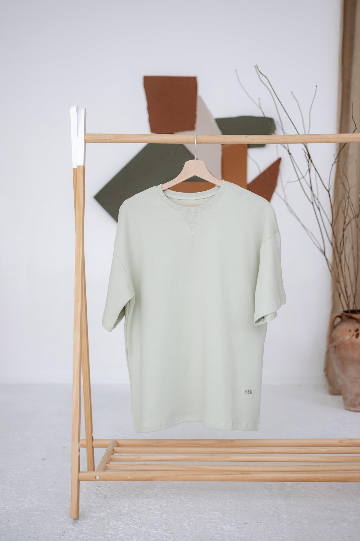 Babybek-Premium Kadın Oversize Su Yeşili T Shirt-T-Shirts-8-Milagron.com