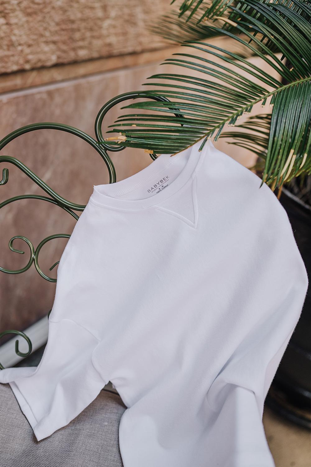 Babybek-Premium Oversize Kadın Beyaz T Shirt-T-Shirts-10-Milagron.com