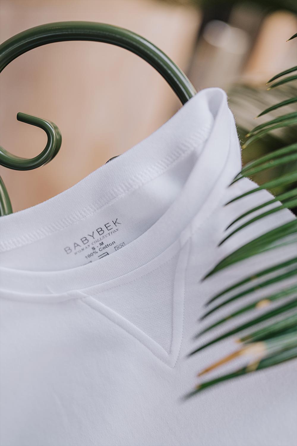 Babybek-Premium Oversize Kadın Beyaz T Shirt-T-Shirts-9-Milagron.com