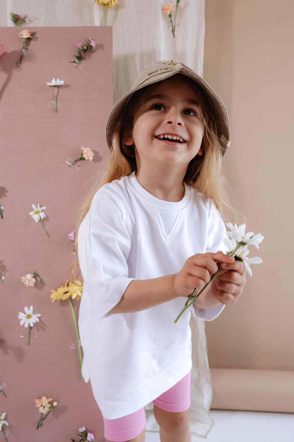 Babybek-Premium Oversize Unisex Çocuk Beyaz T Shirt-T-Shirts-5-Milagron.com