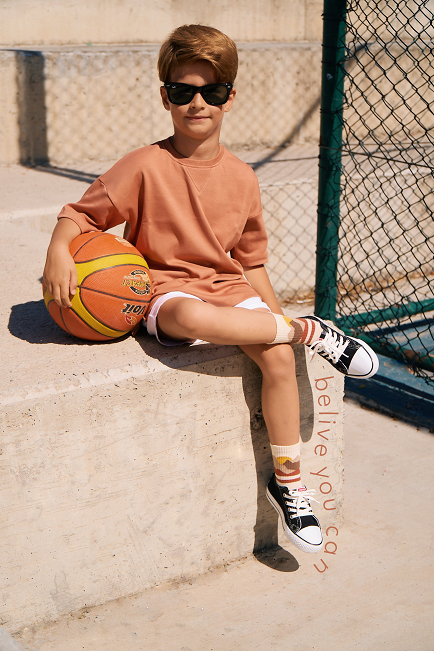 Babybek-Premium Oversize Unisex Çocuk Kiremit T Shirt-T-Shirts-1-Milagron.com