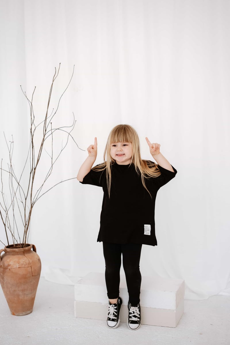 Babybek-Premium Oversize Unisex Çocuk Siyah T Shirt-T-Shirts-4-Milagron.com