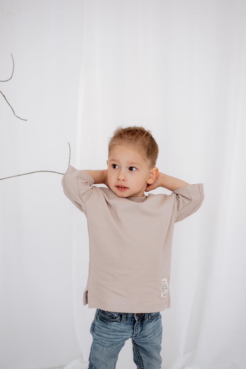 Babybek-Premium Oversize Unisex Çocuk Vizon T Shirt-T-Shirts-5-Milagron.com