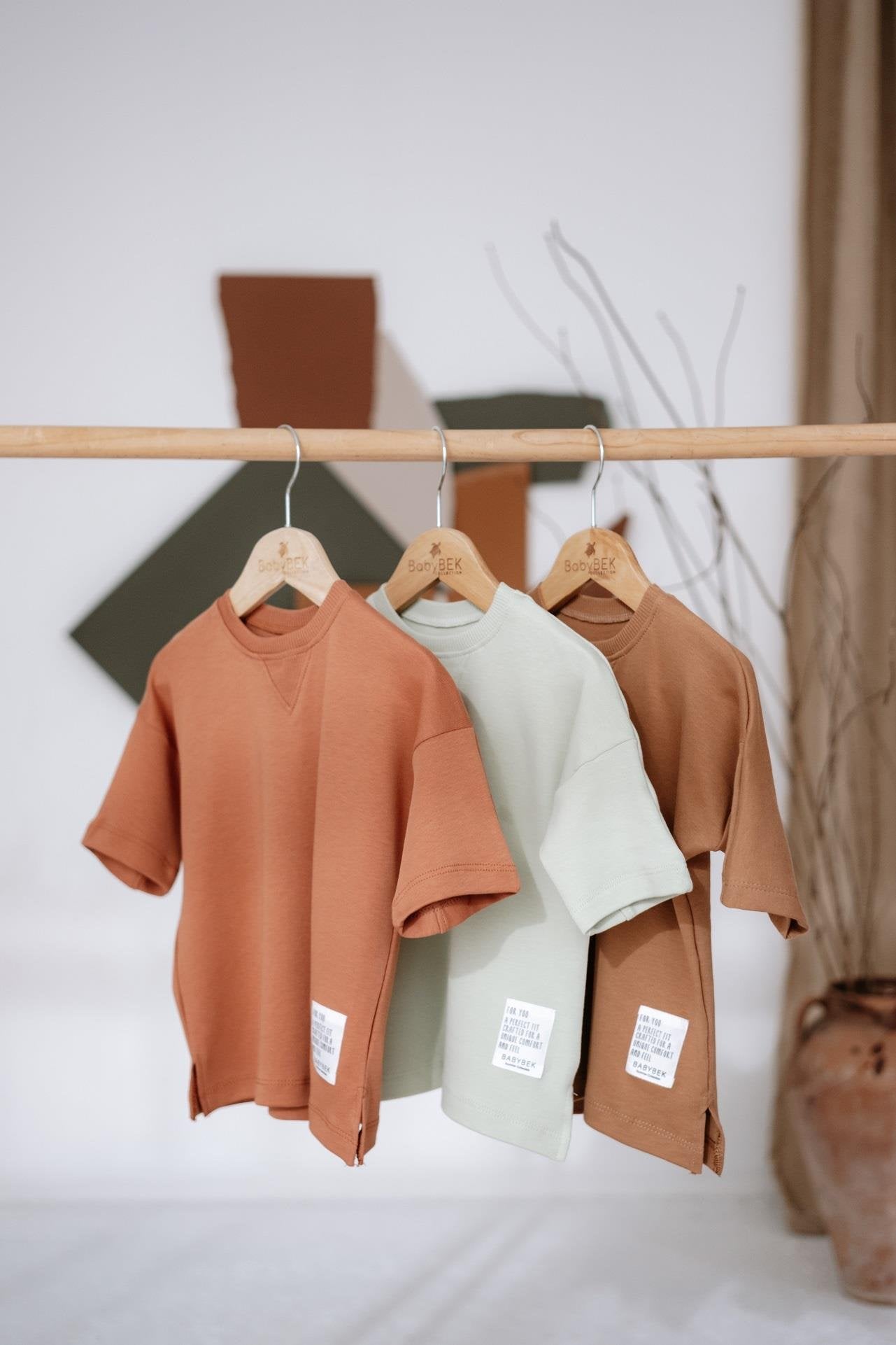 Babybek-Premium Oversize Unisex Renkli 3'lü Çocuk T Shirt-T-Shirts-1-Milagron.com