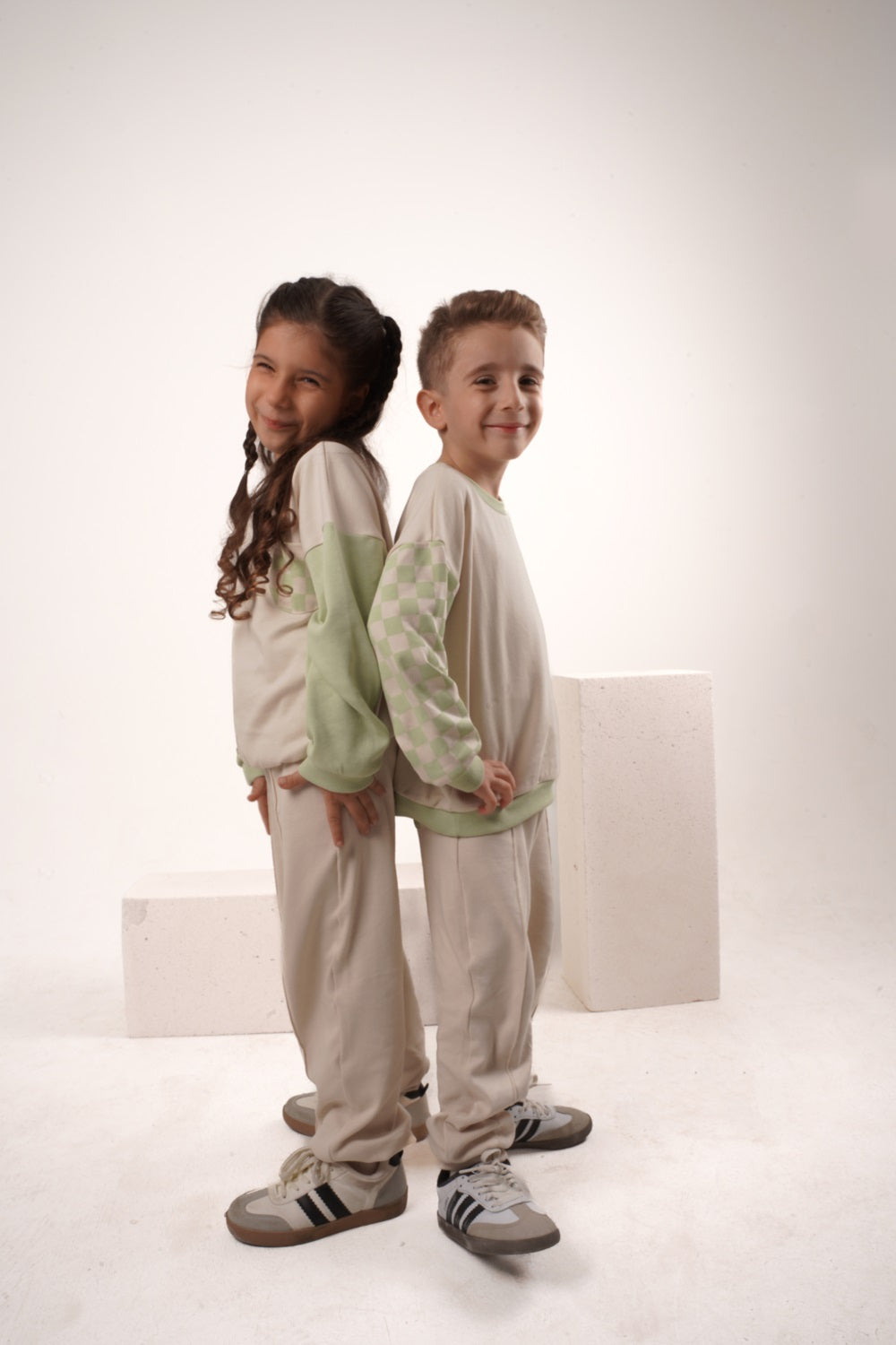 Babybek-Premium Unisex Eşofman Takımı Mint Dama-Alt - Üst Takım-4-Milagron.com