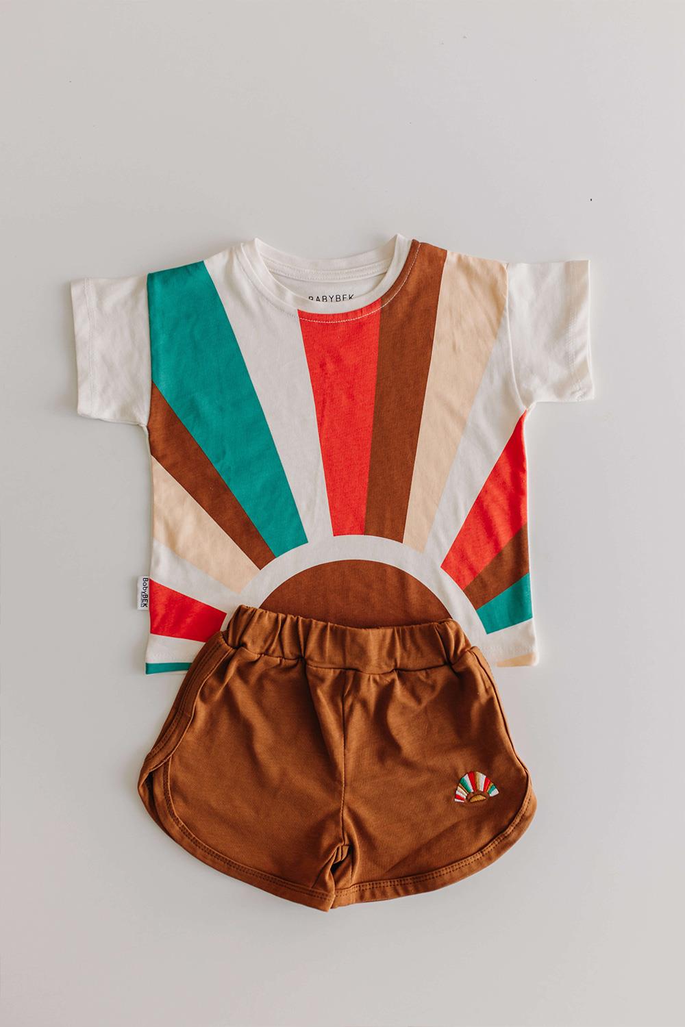 Babybek-Retro Sun Şort Tişört Takım-Alt - Üst Takım-8-Milagron.com