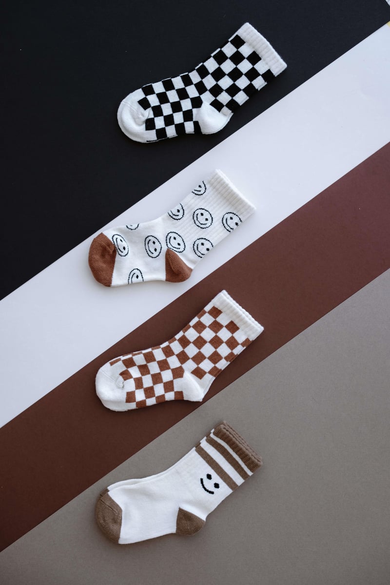 Babybek-Smiley Chess Premium 4'lü Çorap Seti-Çorap-3-Milagron.com