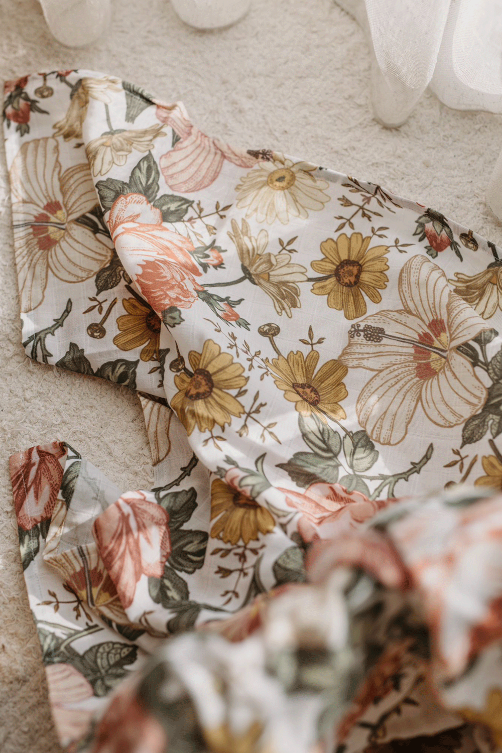 Babybek-Vintage Rose Müslin Örtü-Pike-5-Milagron.com