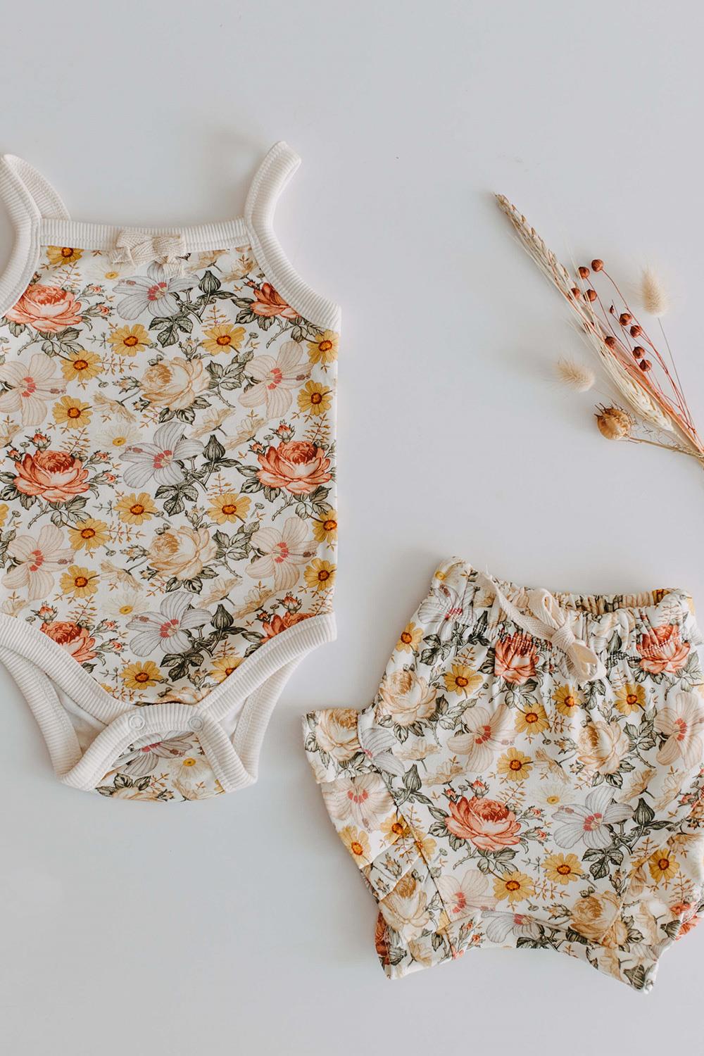 Babybek-Vintage Rose Şortlu Takım-Alt - Üst Takım-5-Milagron.com